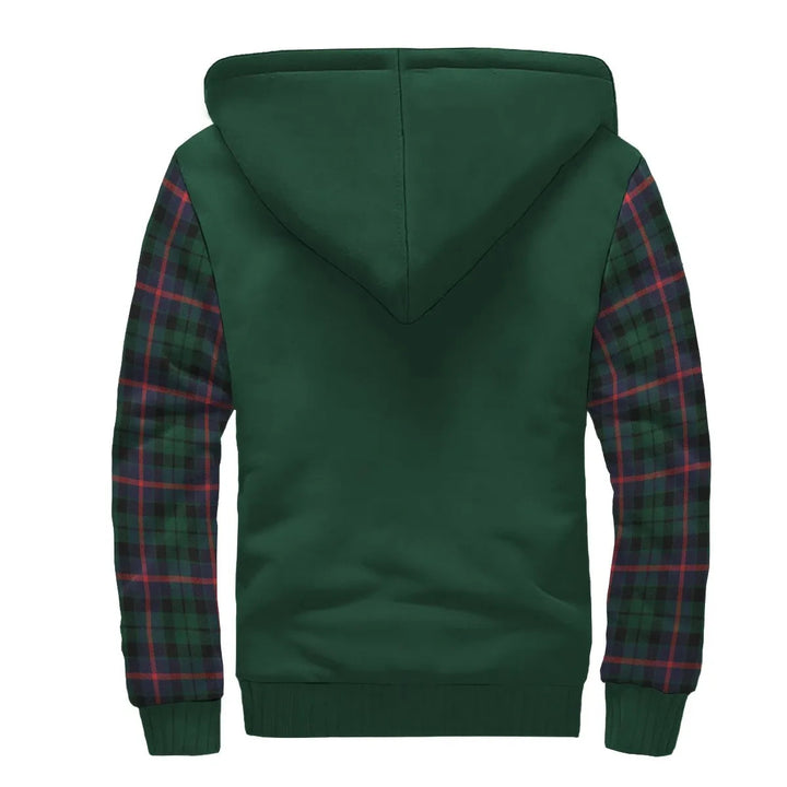 Scottish Morrison Clan Crest Tartan Plaid Sleeve Sherpa Hoodie