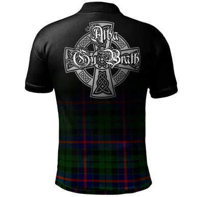 Scottish Morrison Clan Crest Tartan Polo Shirt - Alba Gu Brath Family Crest Celtic Inspired Back Side Tartan Plaid