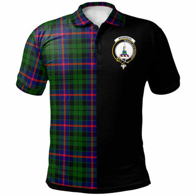 Scottish Morrison Clan Crest Tartan Polo Shirt - Half in Me Front Side Tartan Plaid