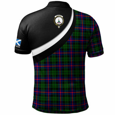 Scottish Morrison Clan Crest Tartan Polo Shirt - Scotland Forever Style Back Side Tartan Plaid