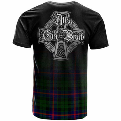 Scottish Morrison Clan Crest Tartan T-Shirt - Alba Gu Brath Family Crest Celtic Inspired Back Side Tartan Plaid