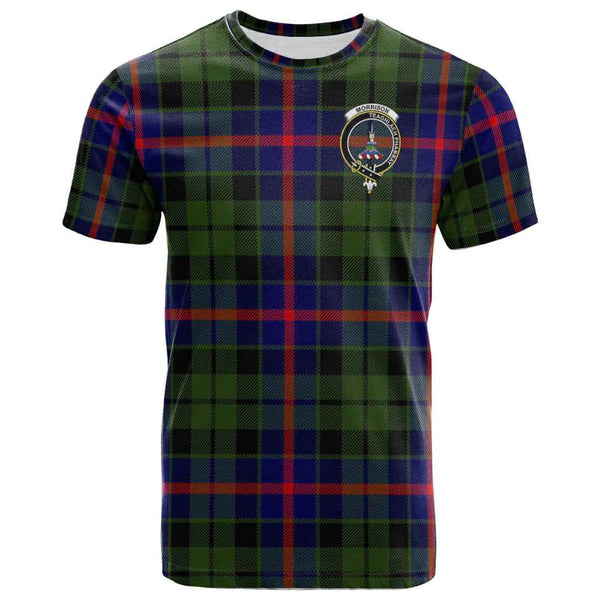 Scottish Morrison Clan Crest Tartan T-Shirt Front Side Tartan Plaid