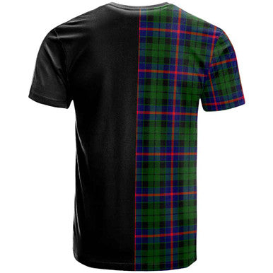 Scottish Morrison Clan Crest Tartan T-Shirt Half in Me Back Side Tartan Plaid