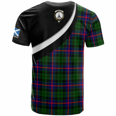 Scottish Morrison Clan Crest Tartan T-Shirt - Scotland Forever Style Back Side Tartan Plaid