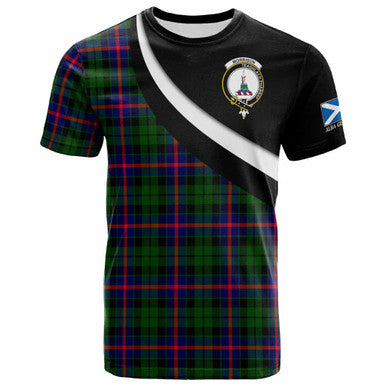 Scottish Morrison Clan Crest Tartan T-Shirt - Scotland Forever Style Front Side Tartan Plaid