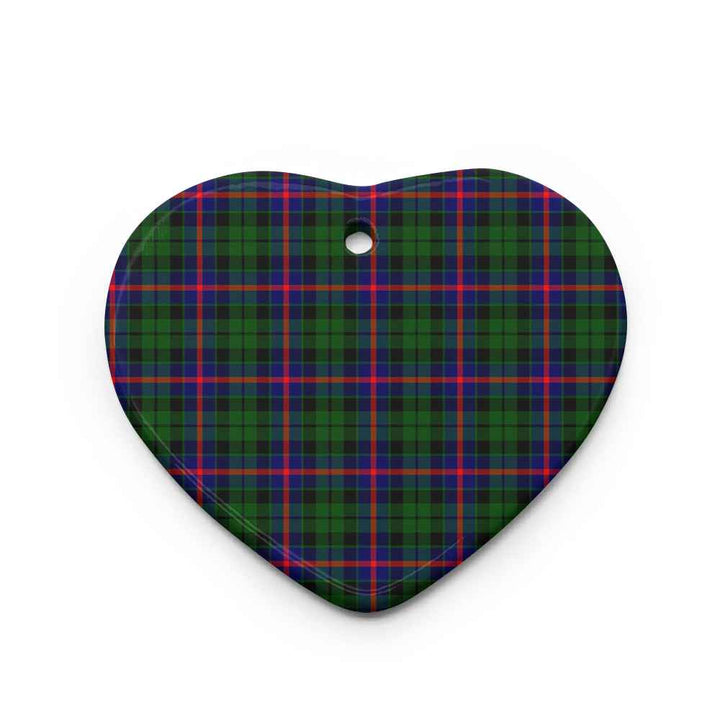 Scottish Morrison Modern Clan Tartan Ceramic Ornament Heart Shape Tartan Plaid