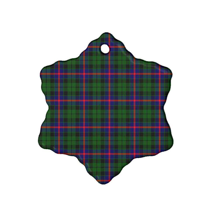 Scottish Morrison Modern Clan Tartan Ceramic Ornament Snow Flake Shape Tartan Plaid