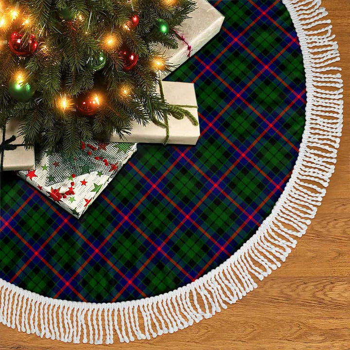 Scottish Morrison Modern Clan Tartan Christmas Tree Skirt Tassels 2 Tartan Plaid