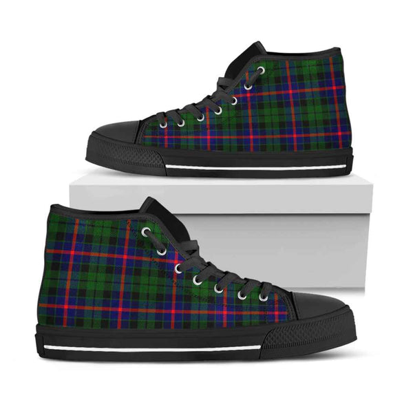 Scottish Morrison Modern Clan Tartan High Top Shoes Black Sole Tartan Plaid
