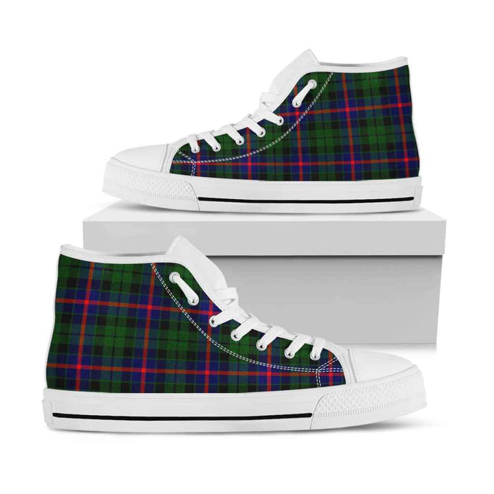 Scottish Morrison Modern Clan Tartan High Top Shoes White Sole Tartan Plaid