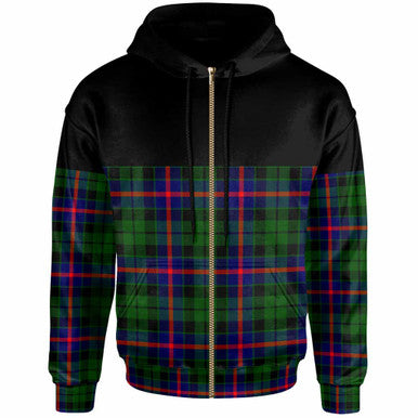 Scottish Morrison Modern Clan Tartan Hoodie - Horizontal Style Zip Tartan Plaid