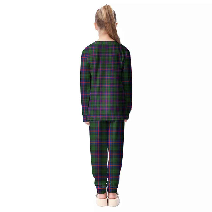 Scottish Morrison Modern Clan Tartan Pajama Set Kid Back Side Tartan Plaid