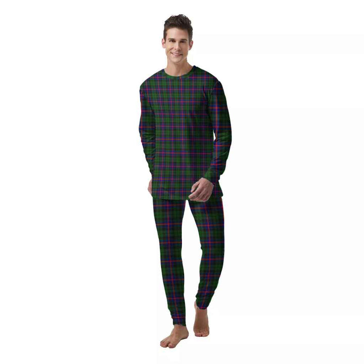 Scottish Morrison Modern Clan Tartan Pajama Set  Men Front Side Tartan Plaid