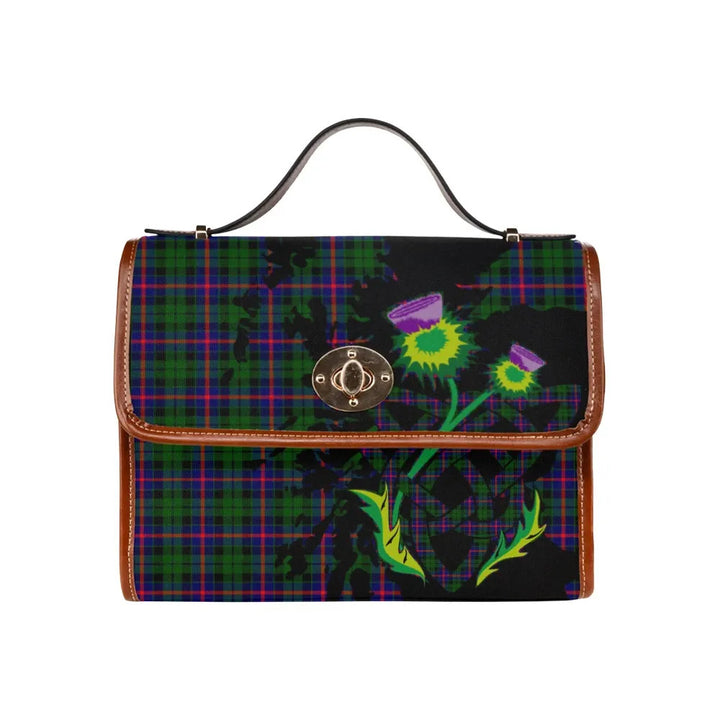 Scottish Morrison Modern Clan Tartan Waterproof Canvas Bag With Thistle Tartan Plaid 1