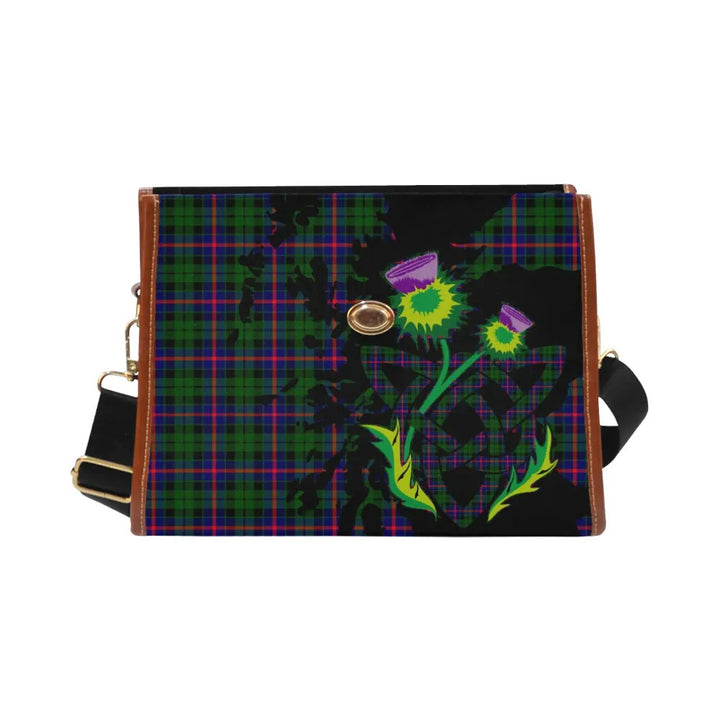 Scottish Morrison Modern Clan Tartan Waterproof Canvas Bag With Thistle Tartan Plaid 2