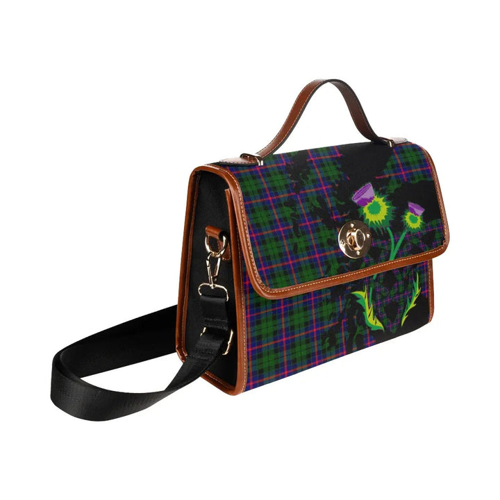 Scottish Morrison Modern Clan Tartan Waterproof Canvas Bag With Thistle Tartan Plaid 3