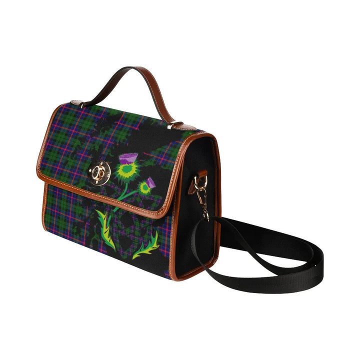 Scottish Morrison Modern Clan Tartan Waterproof Canvas Bag With Thistle Tartan Plaid 4