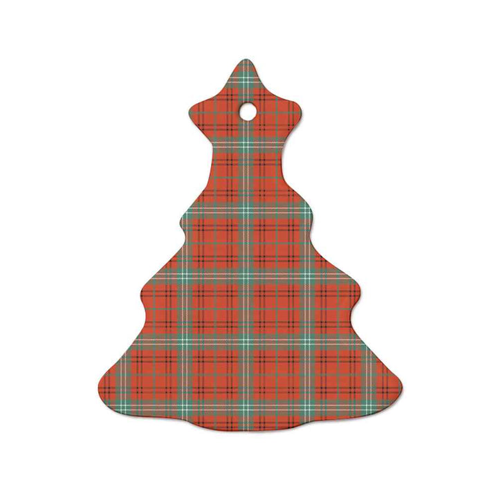 Scottish Morrison Red Ancient Clan Tartan Ceramic Ornament  Tree Shape Tartan Plaid