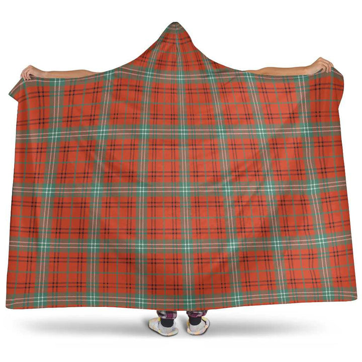 Scottish Morrison Red Ancient Clan Tartan Hooded Blanket Tartan Plaid 1