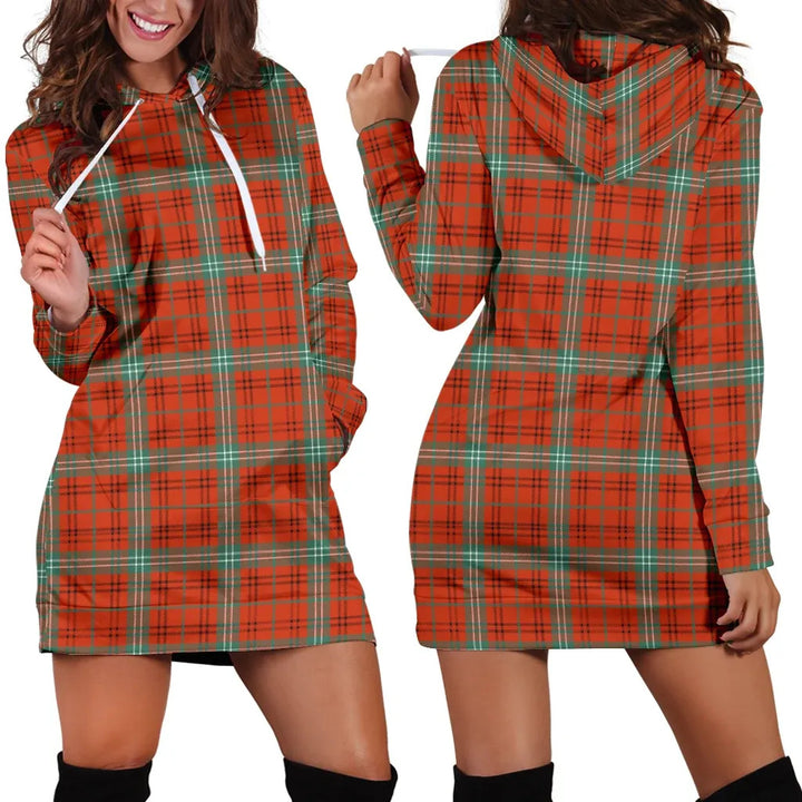 Scottish Morrison Red Ancient Clan Tartan Hoodie Dress