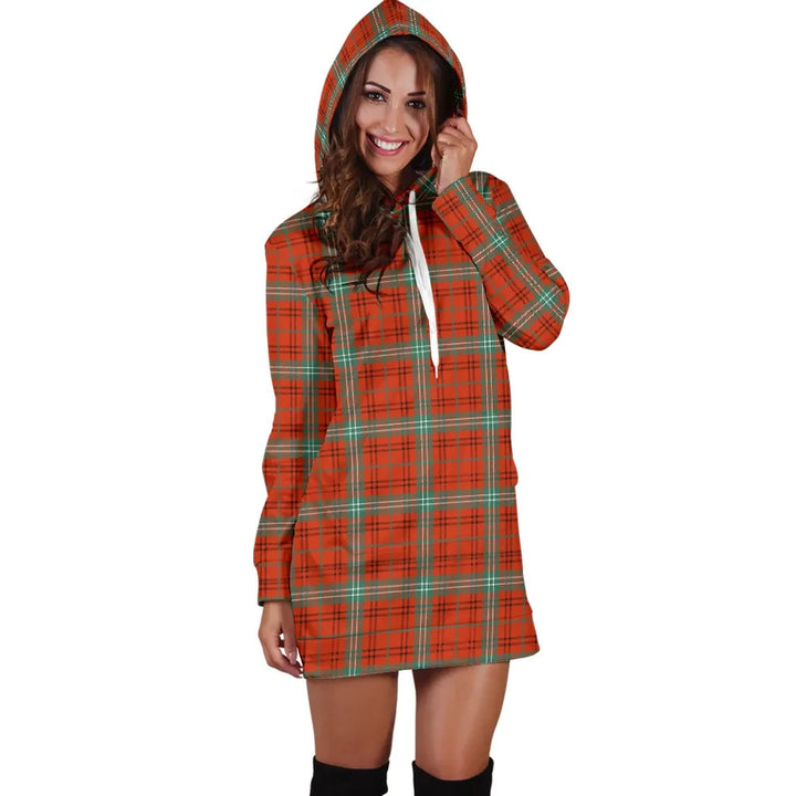 Scottish Morrison Red Ancient Clan Tartan Hoodie Dress