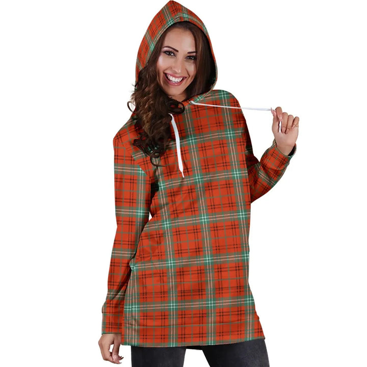 Scottish Morrison Red Ancient Clan Tartan Hoodie Dress