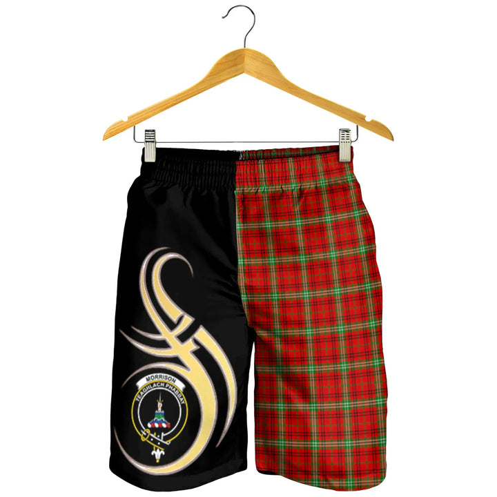 Scottish Morrison Red Modern Clan Crest Tartan Believe in Me Men's Shorts