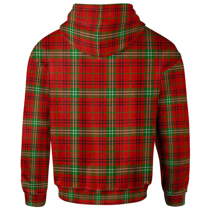 Scottish Morrison Red Modern Clan Tartan Hoodie Back Side Tartan Plaid