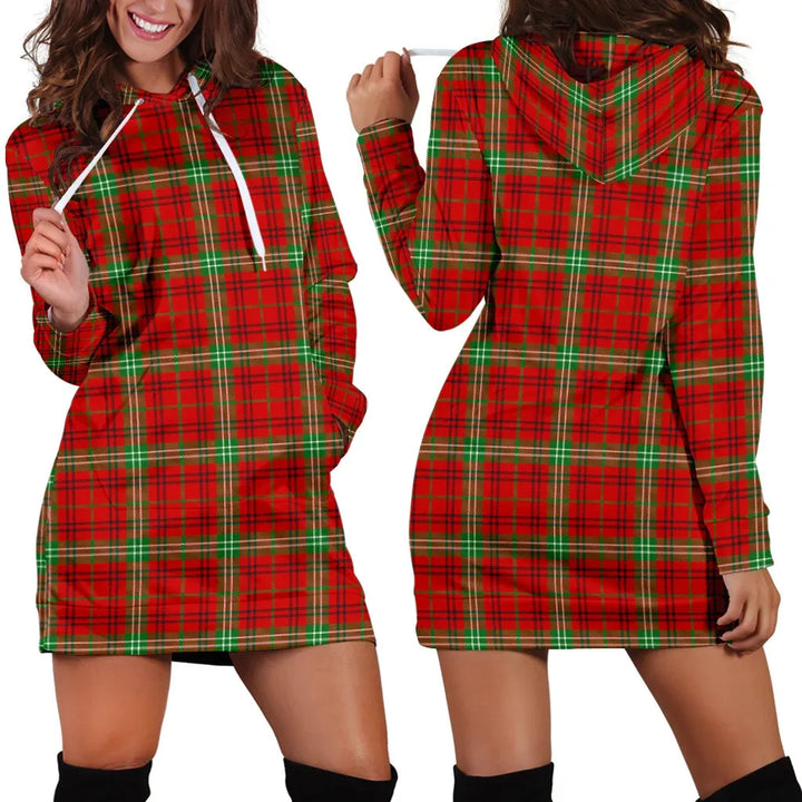 Scottish Morrison Red Modern Clan Tartan Hoodie Dress