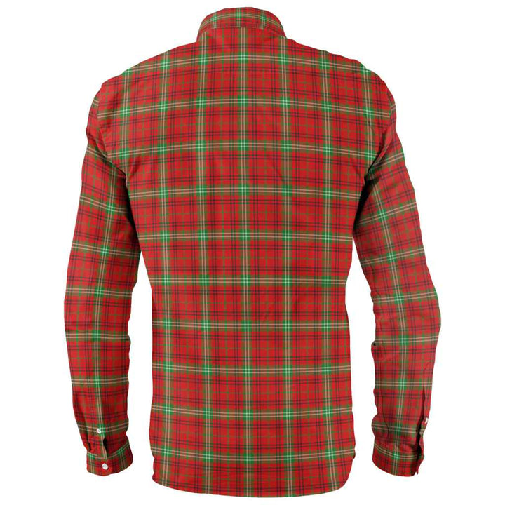 Scottish Morrison Red Modern Clan Tartan Long Sleeve Shirt Back Side Tartan Plaid