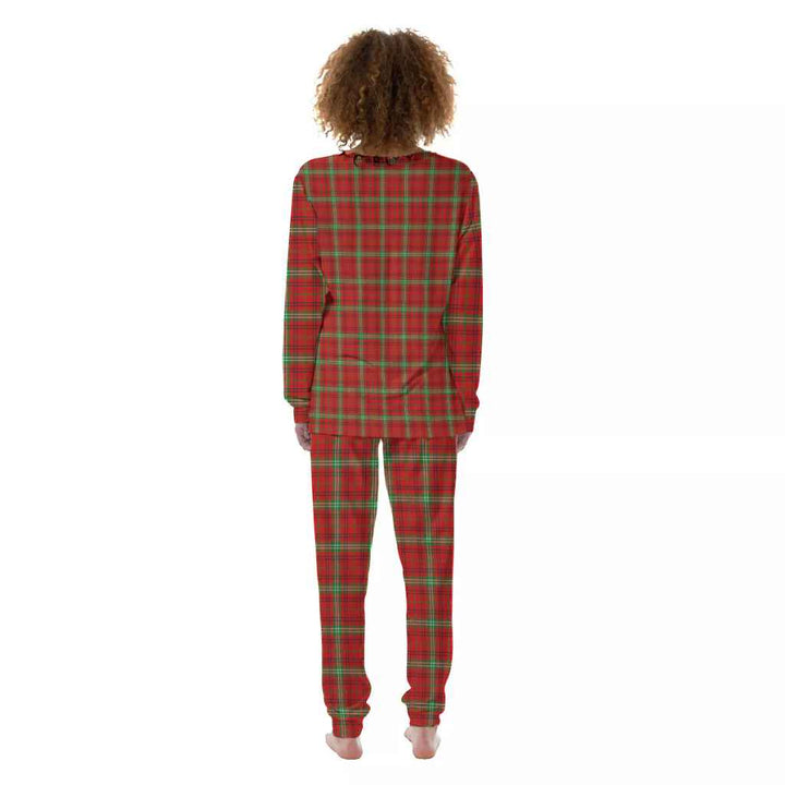 Scottish Morrison Red Modern Clan Tartan Pajama Set Women Back Side Tartan Plaid