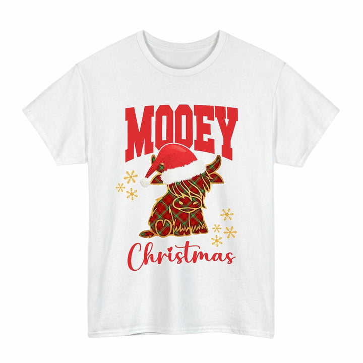 Scottish Morrison Red Modern Clan Tartan T-Shirt - Mooey Christmas Tartan Plaid White Color