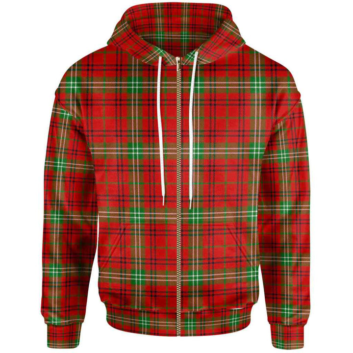 Scottish Morrison Red Modern Clan Tartan Hoodie Zip Tartan Plaid