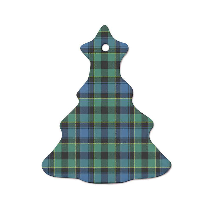 Scottish Mouat Clan Tartan Ceramic Ornament  Tree Shape Tartan Plaid