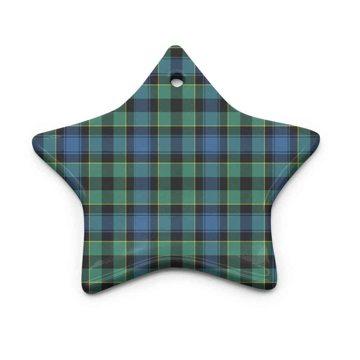 Scottish Mouat Clan Tartan Ceramic Ornament Star Shape Tartan Plaid
