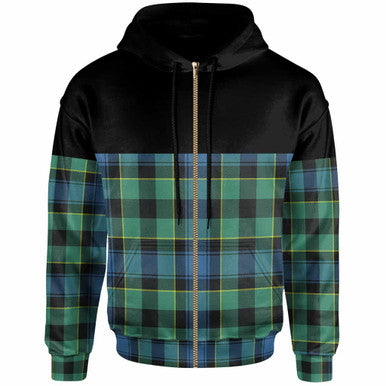 Scottish Mouat Clan Tartan Hoodie - Horizontal Style Zip Tartan Plaid