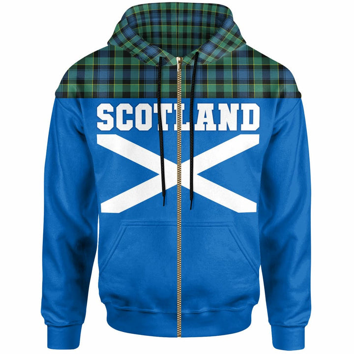 Scottish Mouat Clan Tartan Hoodie - Lion Rampant of Scotland With Flag Zip-up Tartan Plaid