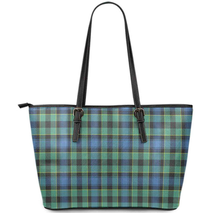 Scottish Mouat Clan Tartan Leather Tote Tartan Plaid
