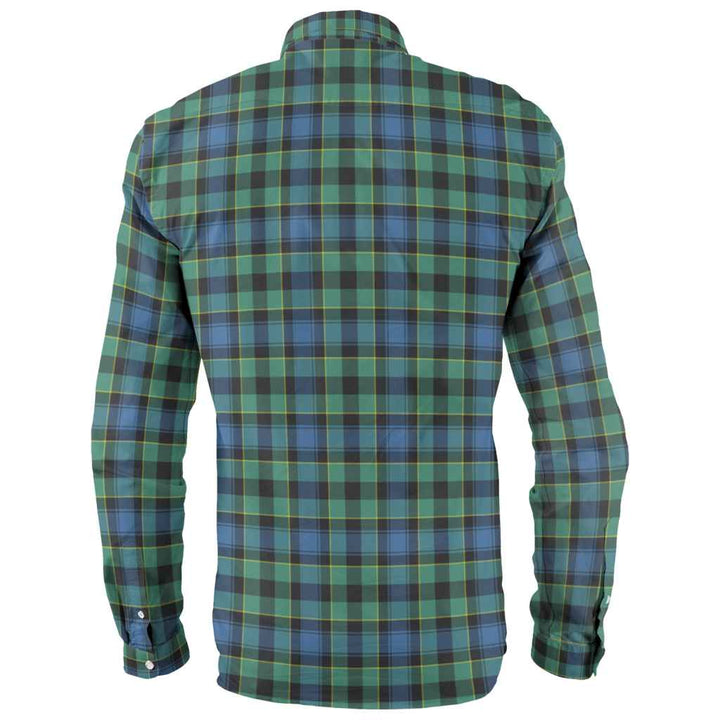 Scottish Mouat Clan Tartan Long Sleeve Shirt Back Side Tartan Plaid