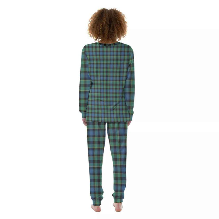Scottish Mouat Clan Tartan Pajama Set Women Back Side Tartan Plaid