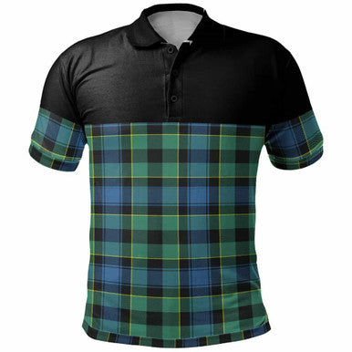 Scottish Mouat Clan Tartan Polo Shirt - Horizontal Style Front Side Tartan Plaid