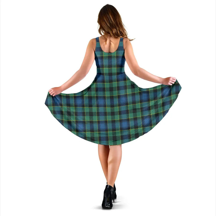 Scottish Mouat Clan Tartan Women Midi Dress