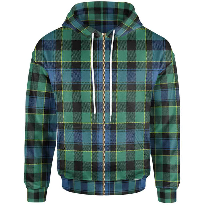 Scottish Mouat Clan Tartan Hoodie Zip Tartan Plaid
