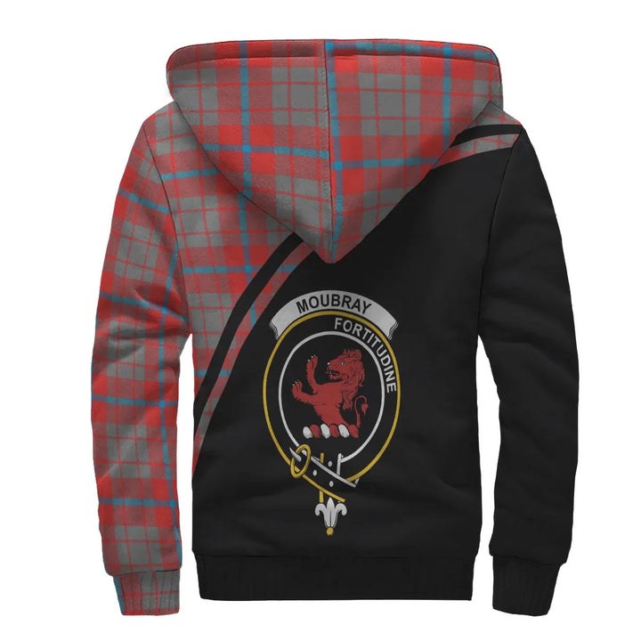 Scottish Moubray Clan Crest Tartan Curve Sherpa Hoodie
