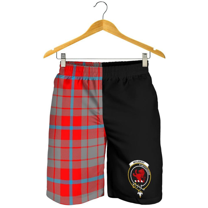 Scottish Moubray Clan Crest Tartan Half of Me Men's Shorts