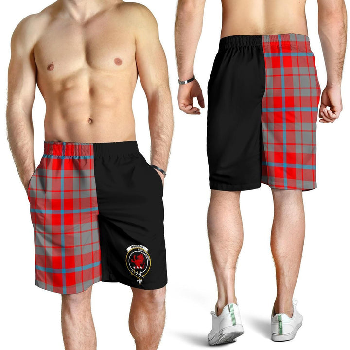 Scottish Moubray Clan Crest Tartan Half of Me Men's Shorts