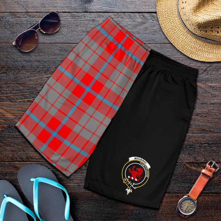 Scottish Moubray Clan Crest Tartan Half of Me Men's Shorts