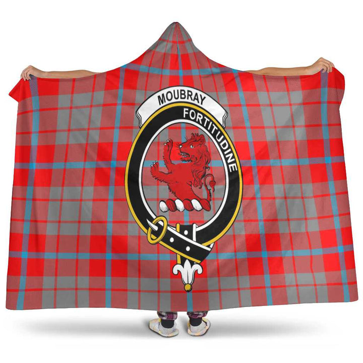 Scottish Moubray Clan Crest Tartan Hooded Blanket Tartan Plaid 1