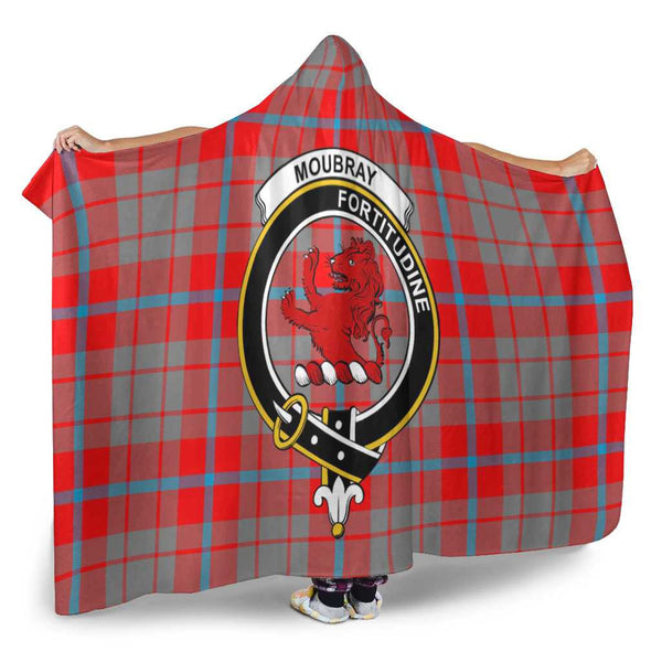 Scottish Moubray Clan Crest Tartan Hooded Blanket Tartan Plaid 2