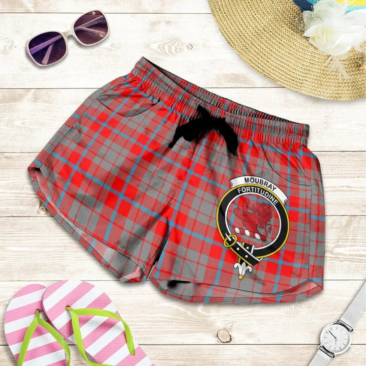 Scottish Moubray Clan Crest Tartan Women Shorts